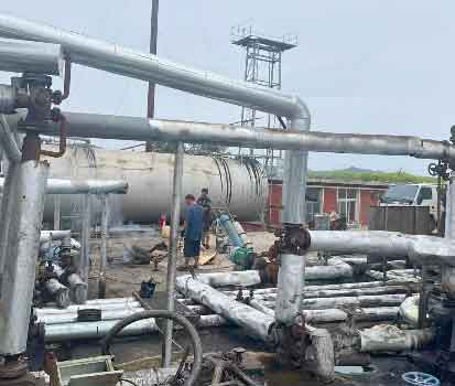 2025年9月25日大連公路瀝青庫導熱油系統整體清洗結束